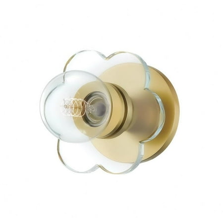 

-One Light Wall Sconce in Style-6 inches Wide By 6 inches High-Aged Brass Finish Bailey Street Home 735-Bel-3371034