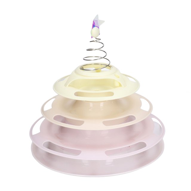 Cat Turntable Toy, Relieve Boredom Interactive 4 Turntable Cat Toy Balls With Spring Star For Kitten Supplies
