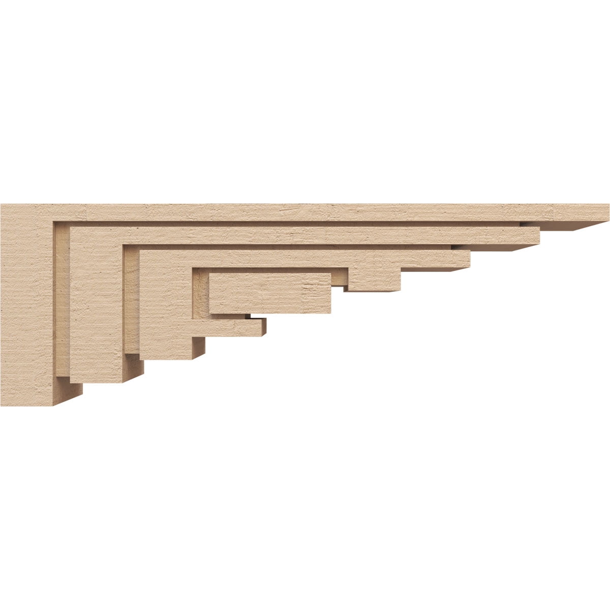5"W x 30"D x 10"H Thin Landon Rough Cedar Woodgrain TimberThane Corbel, Primed Tan