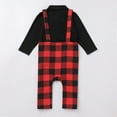 thumbnail image 4 of FYMNSI Christmas Matching Family Outfits Mommy and Me Red Plaid Dresses Father Son Button Down Shirts Xmas Photoshoot Set (Baby Boy 12-18M), 4 of 6