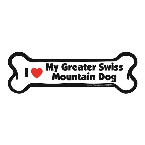 Imagine This Bone Car Magnet, I Love My Greater Swiss Mountain Dog, 2-Inch by 7-Inch