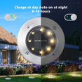 thumbnail image 2 of Outdoor Solar Lamp, 8 Pieces 8 LED Solar Ground Light Warm White Waterproof IP65 Solar Lamp Recessed Spotlight for Garden Path Lawn Terrace Courtyard, 2 of 5