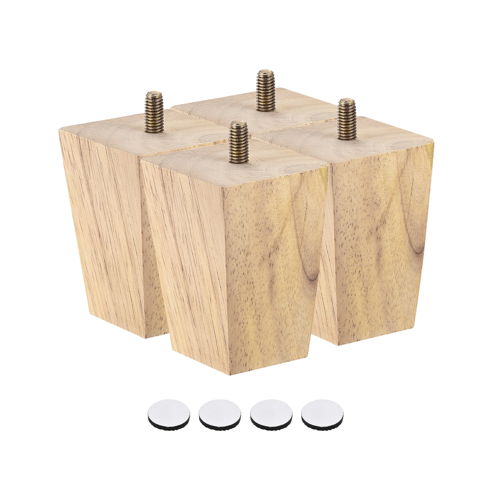 Uxcell Furniture Legs 3 Inch(80mm) Set of 4 Square Solid Wood Couch