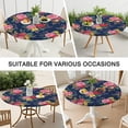 thumbnail image 7 of Pioneer Flower Floral Print Pattern Round Fitted Tablecloth with Elastic Edge,Dining Table Cover Waterproof,Outdoor Round Tablecloth for Camping,Dining,Indoor and Outdoor, 7 of 7