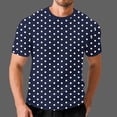 thumbnail image 7 of Zylanna Men's T-Shirts Tee, Summer Crew Neck Short Sleeve Dot Print Fashion Tops for Mens Navy, 7 of 7