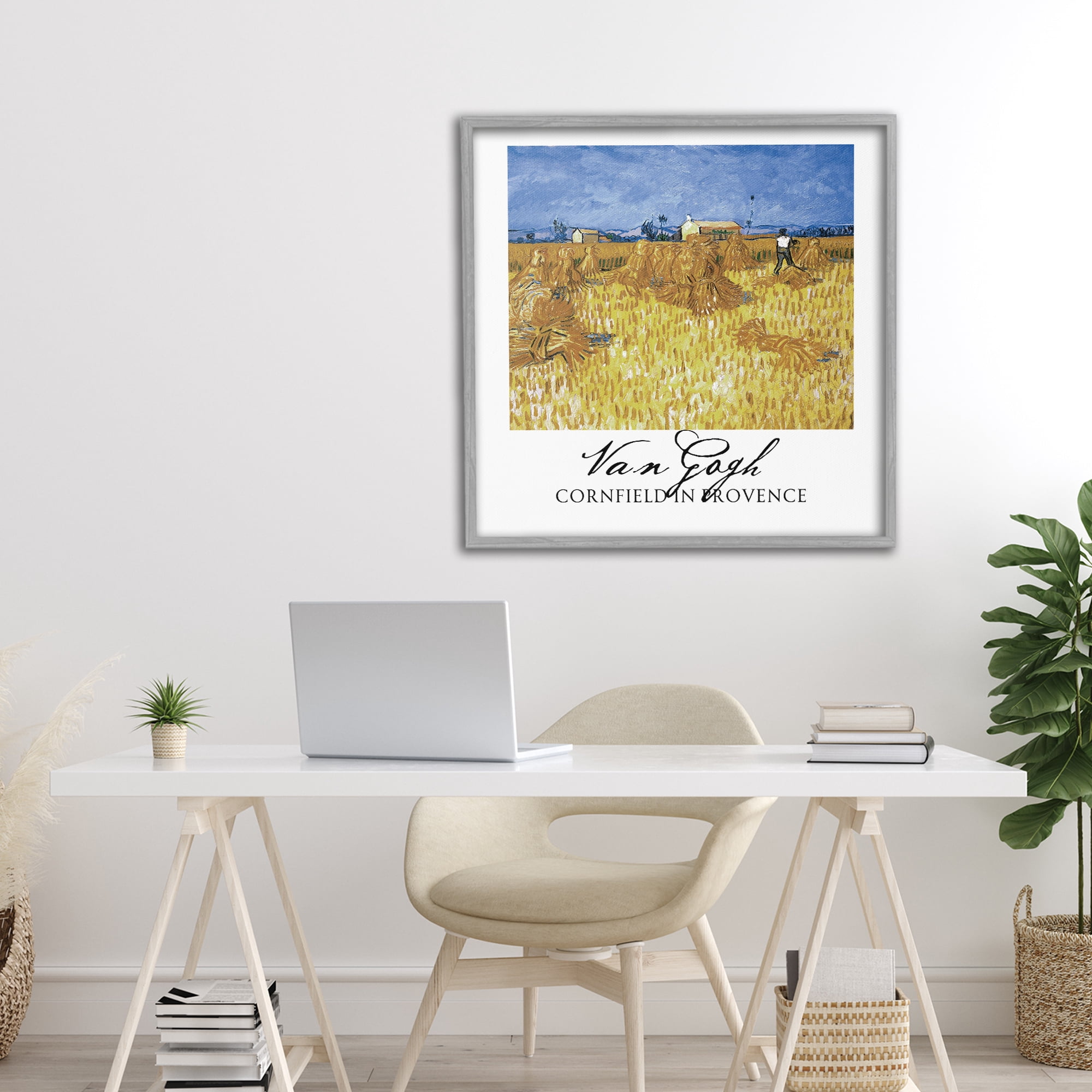 Stupell Industries Van Gogh Cornfield Provence Gray Framed Giclee Art, design by Vintage Hustle