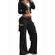 thumbnail image 1 of Conjunto de Dos Piezas para Mujer: Blazer Corto, Chaqueta y Pantalón de Trabajo de Cintura Alta y Pierna Negro M, 1 of 3
