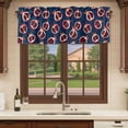 thumbnail image 6 of Red Blue Fruit Curtain Valances for Windows, Kitchen Valance Window Treatments Panel 2 Pack, Summer Fruits Geometric Art Rod Pocket Short Curtains for Bathroom Bedroom 42 x 12 Inch, 6 of 8