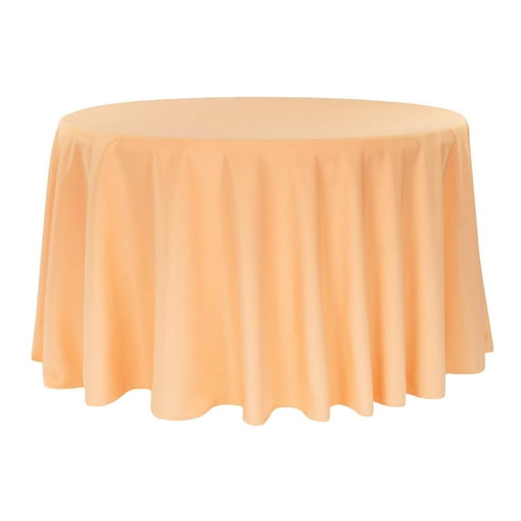 1 Pc, Polyester 108" Round Tablecloth - Peach For Weddings, Trade Shows, Showrooms, Events