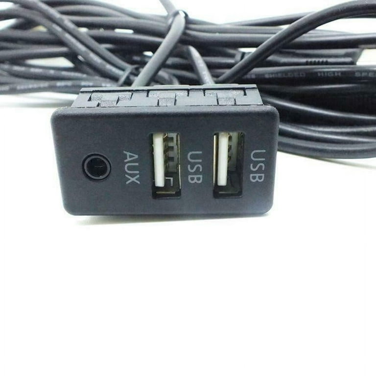150CM Car Dash Flush Mount two USB Port Panel Auto Boat Dual USB Extension  Cable Adapter Replacement for