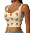 thumbnail image 2 of Vsdgher Strawberries Print Women Sleeveless Athletic Tank Top Built-in Bra Camisole Sports Vest for Yoga Running Fitness Exercise with Removable Pads, 2 of 8