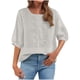 thumbnail image 3 of TaTaai Loose Fit Women's T-Shirt / Cotton Linen Embroidered Blouse / Vintage Style Short Sleeve Round Neck Top Gift, 3 of 5