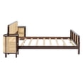 thumbnail image 6 of Aukfa Full Size Platform Bed with 2 Nightstands, 3 Pieces Rattan Bedroom Sets, Walnut, 6 of 8