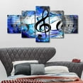 thumbnail image 3 of TISHIRON 5PCS Framed Canvas Wall Art Set,60"x32" Black Blue Music Notes and Clef Canvas Art Decor, 3 of 7