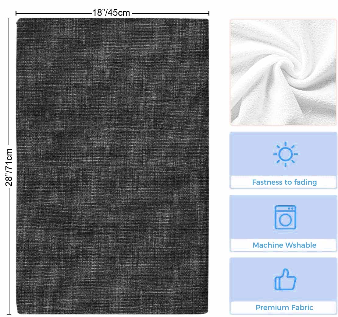 Black Burlap Texture Kitchen Towels Set of 3, Farmhouse Vintage Black Soft Microfiber Dish Towels, Absorbent Quick-Dry Washable Dishcloths for Kitchen Cleaning, Drying Dishes, 18x28 Inches