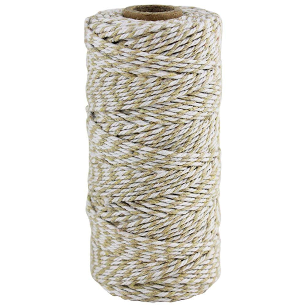 Just Artifacts ECO Bakers Twine 240-Yards 4Ply Striped Grey Decorative Bakers Twine for DIY Crafts and Gift Wrapping