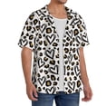 thumbnail image 2 of Rateoe Heart Leopard Print Mens Front Pocket Hawaiian Shirts Casual Shirts Short Sleeve Button Down Beach Tropical Shirts-4X-Large, 2 of 5