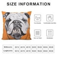 thumbnail image 5 of JEUXUS  Dog Throw Pillow Cushion Cover, Hand Drawn Portrait of English Bulldog Puppy Retro Animal Funny Cool Pet, Decorative Square Accent Pillow Case,  Orange Grey, 5 of 5