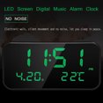 thumbnail image 4 of Pantalla LED USB Reloj despertador de música digital Pantalla de fecha/temperatura Relojes de cabecera de escritorio Verde, 4 of 8