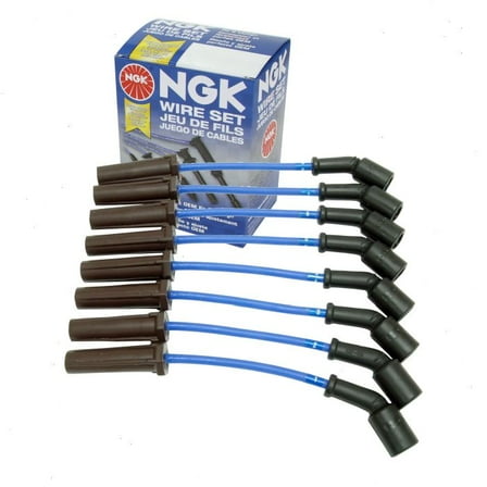 NGK Spark Plug Wire Set compatible with Chevrolet Silverado 1500 4.8L 5.3L 6.0L V8 1999-2006 - 9.2" Leads