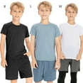 thumbnail image 5 of BULLPIANO Youth Boys Compression Shirt Athletic Short Sleeve Undershirt Quick Dry Football Baseball Baselayer, 5 of 5