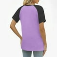 thumbnail image 6 of XFLWAM Womens V Neck Basic Tops Color Block Tunic T Shirts Summer Henley Short Sleeve Casual Cotton Tees Shirts, 6 of 8