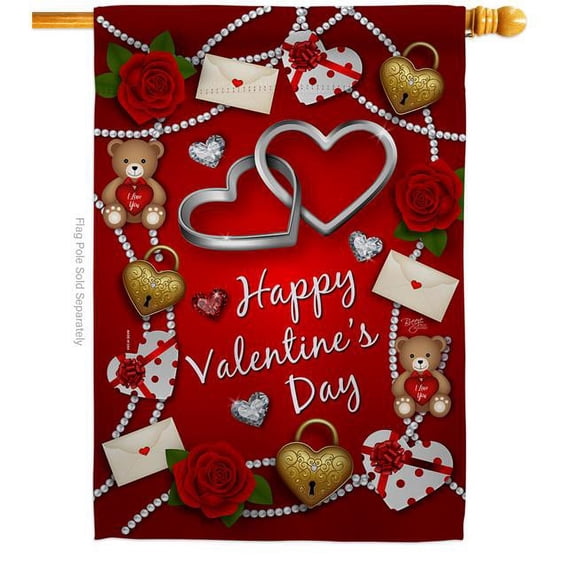 My Sweet Valentines Double-Sided Garden Decorative House Flag, Multi Color