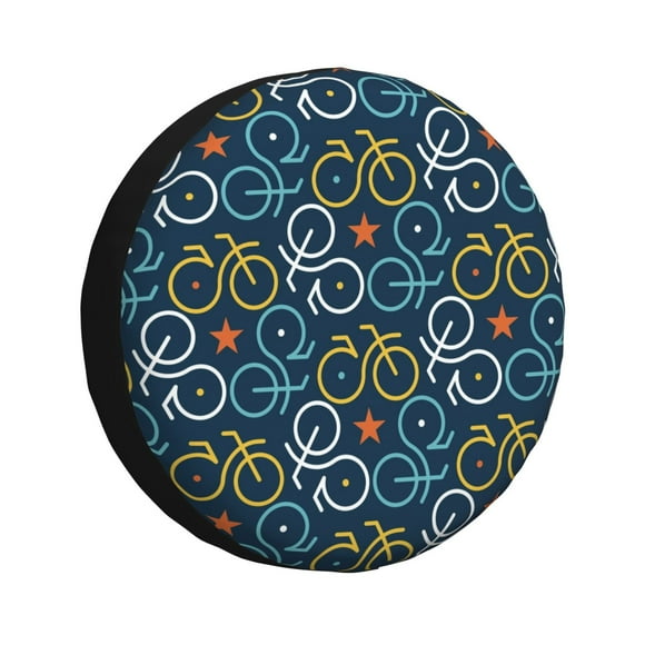 Fotbe Bicycle Colorful Funda de Llanta de Repuesto con Estampado, Engrosada, Ajuste Universal para Jeep, Remolque, RV, SUV, Camión-17 inch