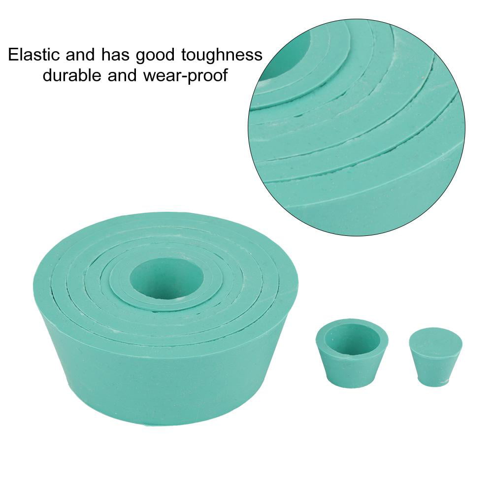 Green,Rubber Ks-Tek Rubber Silicone 9 Count Buchner Funnel Flask Adapter Set,Filter Adapter Cones Set,Tapered Collar 9 Sizes,9pcs 