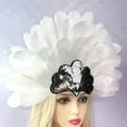 thumbnail image 3 of Sombreros de mujer para carnaval, accesorios de rol, flores desmontables, sombrero de moda, protector facial de poliéster para mujer, 3 of 3