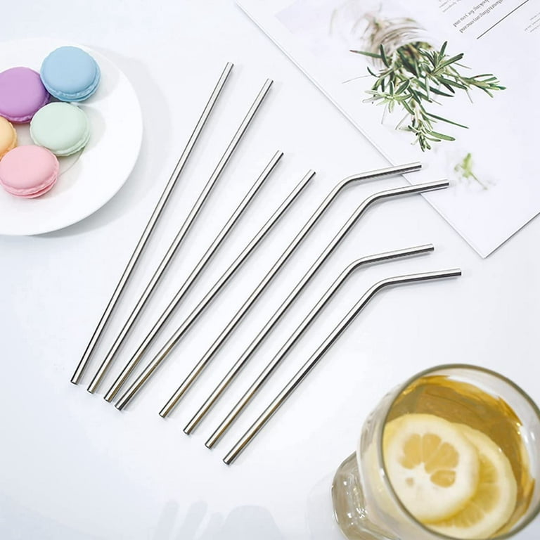 304 Stainless Steel Reusable, Portable, Thick Tea Straws For Cold Drinks,  Non-disposable Straight Straw