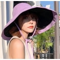 thumbnail image 2 of Sombrero de sol plegable reversible para mujer, sombrero de pescador con protección solar UV, ala ancha, gorra de playa de verano, 2 of 3