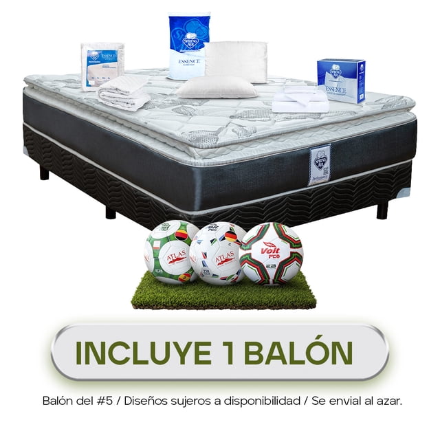 Colchón Queen Size + Box + Protector + Almohadas + Sábanas Spring Air Smith