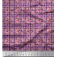 thumbnail image 1 of Soimoi Velvet Fabric Check,Leaves & Peony Floral Decor Fabric Printed Yard 58 Inch Wide, 1 of 1