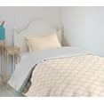 thumbnail image 4 of Ambesonne Modern Quilted Bedspread Set 2 Pcs, Geometric Hexagon Stripe, Twin Size, Peach Cream, 4 of 6