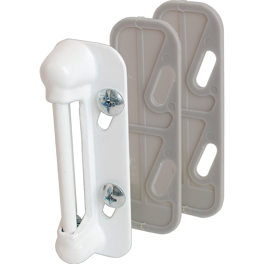 Aluminum Painted White, springloaded Screen Door Strike Plate