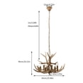 thumbnail image 2 of Vintage Antler Chandelier Ceiling Light Retro Deer Horn Pendant Lamp  6-Light US, 2 of 13