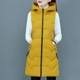 thumbnail image 3 of "CAICJ98 Vests For Women Women's Quilted Leather Puffer Vest Collared Sleeveless Padded Jacket Yellow,XXL", 3 of 4