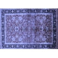 thumbnail image 1 of Ahgly Company Machine Washable Indoor Rectangle Oriental Blue Industrial Area Rugs, 7' x 9', 1 of 4