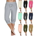 thumbnail image 7 of Futezty Summer Capri Pants for Women Casual Pull On Womens Capris with Pockets, Women Casual Pants Capris High Waisted Drawstring Joggers Stretch Lightweight Casual Hiking Capri With Pockets Pants, 7 of 7