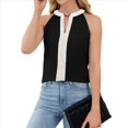 thumbnail image 2 of Camisa de con Cuello en V y Sin Mangas para Mujer, para Oficina y Trabajo. Negro M, 2 of 9