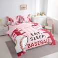 thumbnail image 2 of Erosebridal Teens Eat Sleep Baseball Twin Bedding Sets 7-Piece,Sport Gamer Bedding Comforter Set for Kids Boys Girls,Pink Reversible,Ultra Soft Home Decor, 2 of 6
