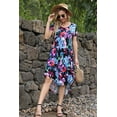 thumbnail image 4 of CALIPESSA Women's Summer Floral Print Maternity Empire Waist Loose Swing Pregnancy Casual Midi Dress, 4 of 5