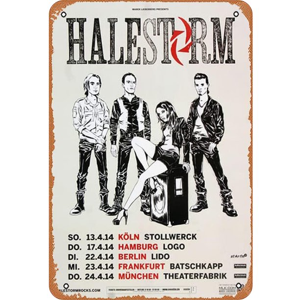 Hojalata Rectangular 20*30cm Plano Serie Musical Banda Halestorm (2)