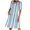 Light blue 231, variant on Henpk Summer Dresses for Women Striped T Shirt Dress Casual Midi Dress Short Sleeve Sundress with Pockets Round-Neck Fashion Casual Temperament Pullover Short Sleeve Print Casual Loose Pocke Green XL