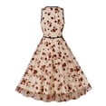 thumbnail image 3 of Fankiway Robe Rétro pour Femmes Col en V Manches Courtes Nœud Papillon Ceinture Bouton Grande Jupe Ourlet Robes pour Femmes Grande Taille Liquidation Robes d'Été pour Femmes Manches Courtes, 3 of 8