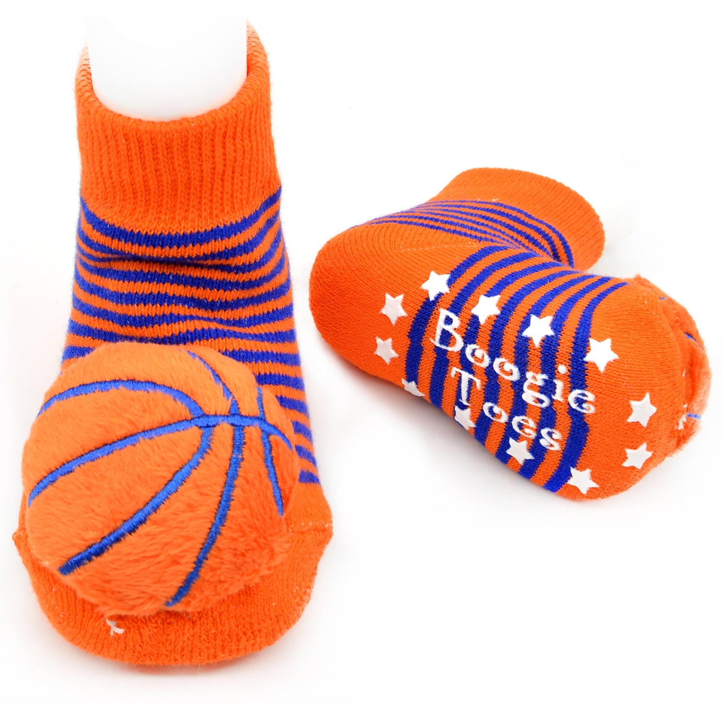 Basketball Boogie Toes Rattle Socks, 1 Pair, 0-1 Yrs