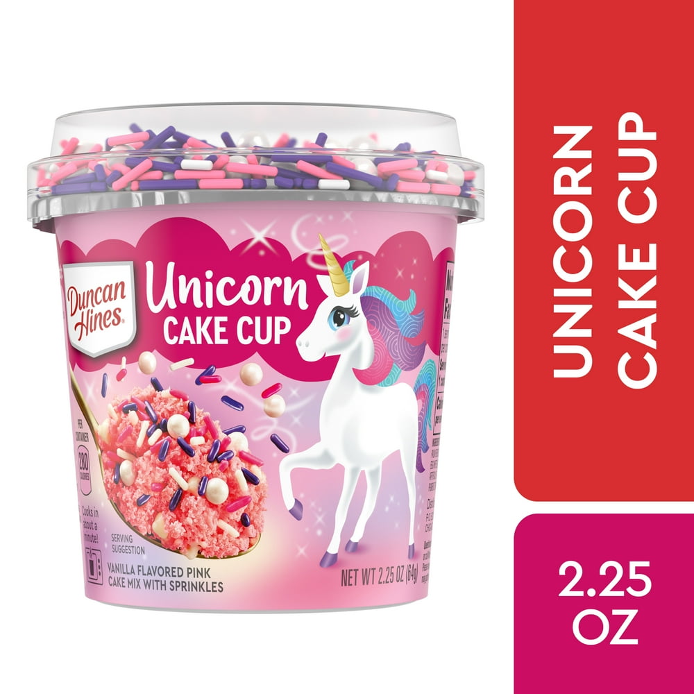 Duncan Hines Unicorn Cake Cup, Vanilla Cake Mix with Sprinkles, 2.25 Oz