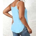 thumbnail image 7 of Kilaqueen Womens Camis Adjustable Spaghetti Straps Silk Satin Tank Tops V Neck Sleeveless Plus Size Camisole Shirts Side Split Summer Basic Tee, 7 of 7