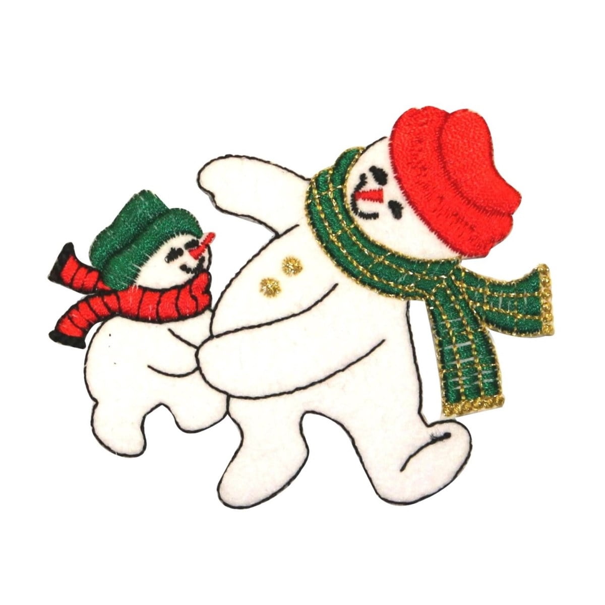 /"WINTER FUN/" Iron On Embroidered Patch Snow Snowman